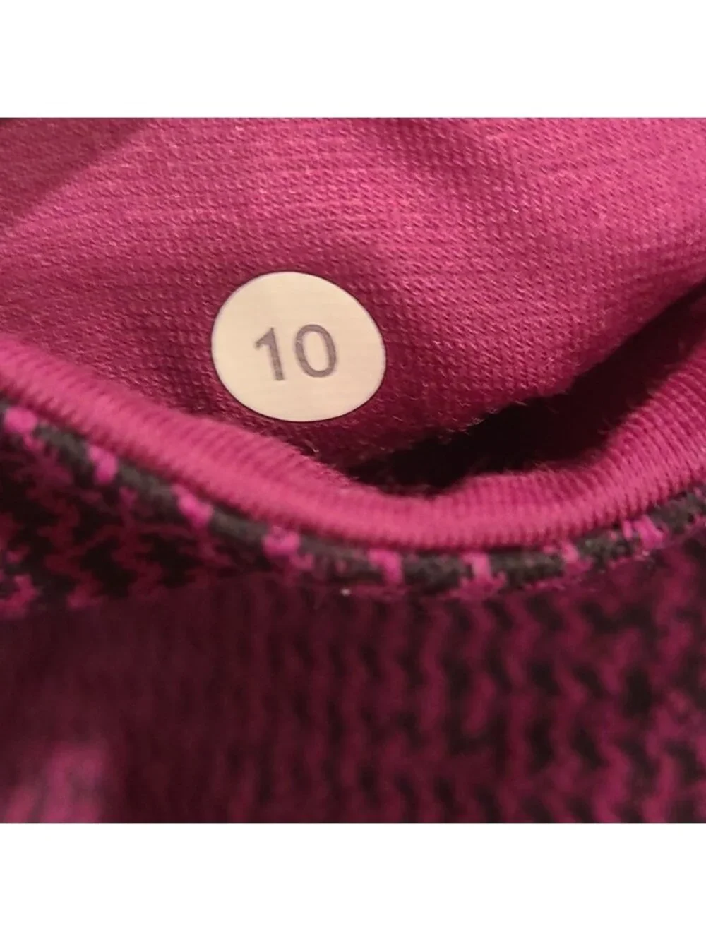 Lululemon Wunder Under Crop III Teeny Tooth Deep Fuchsia Black